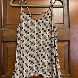 Trouve Black and Cream Geometric Camisole